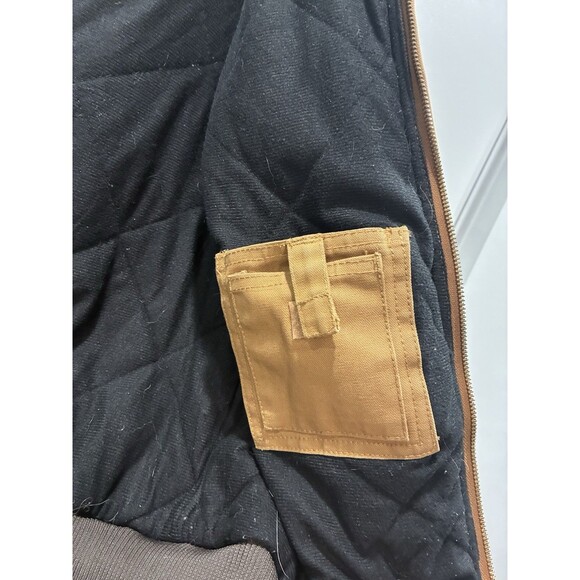 CE Schmidt Workwear Duck Canvas Hood Sherpa Lined Jacket Youth Boys Large Brown - Picture 4 of 7